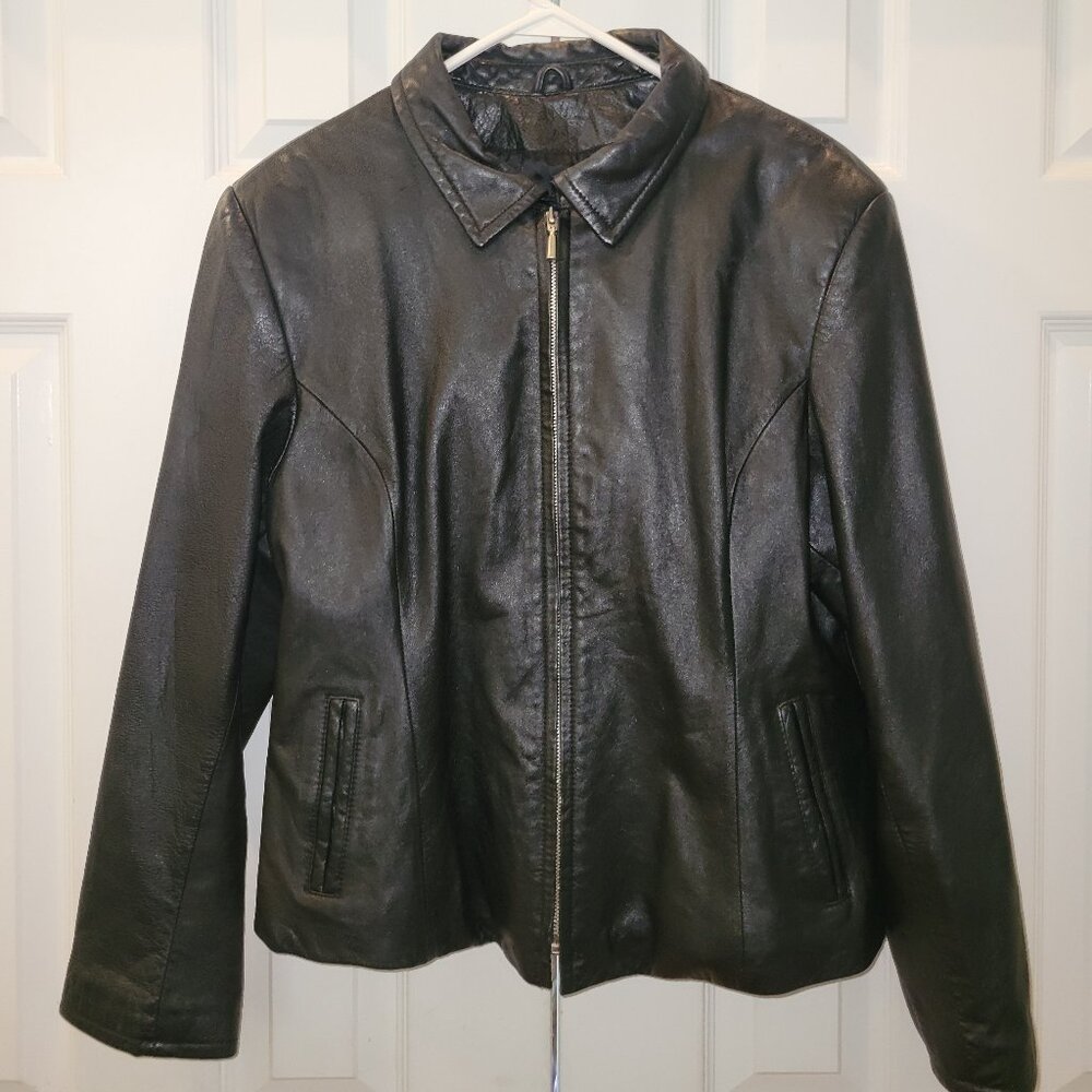 Maxima Black Genuine Leather Jacket. Size XL